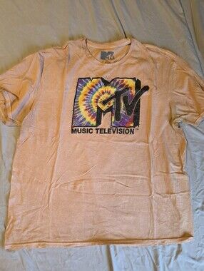 MTV Tie-Dye Logo Graphic Tee - Peach